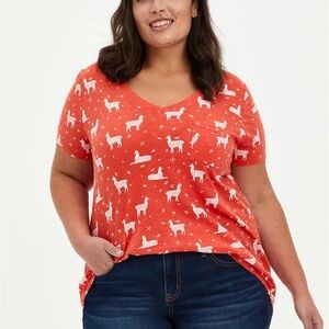 Torrid Llama Pocket V-neck Tee